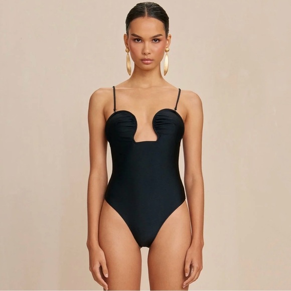 Cult Gaia Celia One Piece Swimsuit in Black - Picture 1 of 7